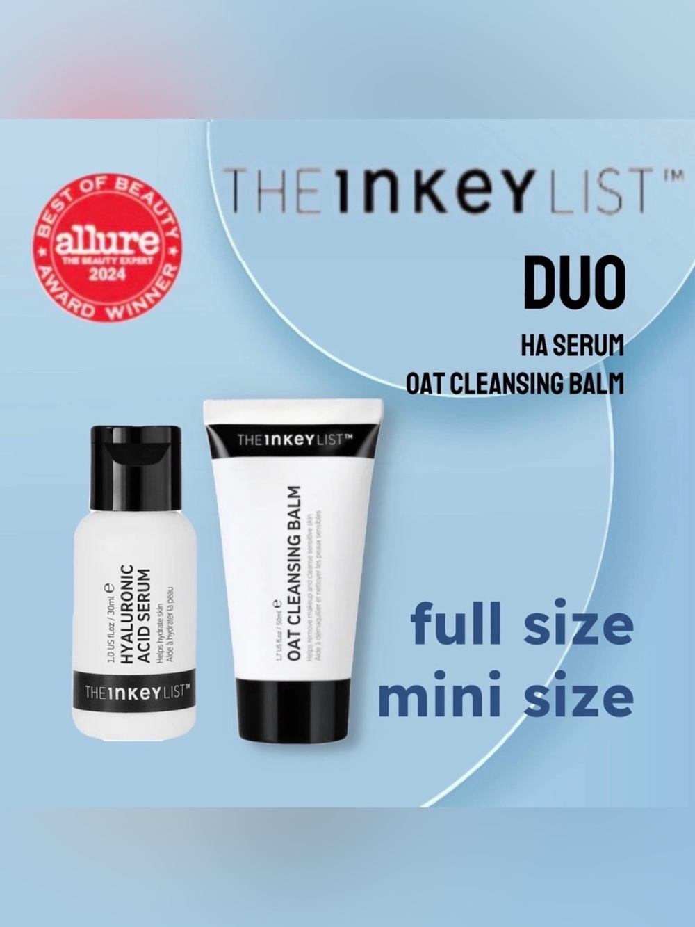 🇬🇧🌟🆕*NEW* INKEY LIST | FULL-MINI | Award winning duo Cleansing Balm + HA Serum